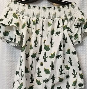 Off the shoulder Cactus top